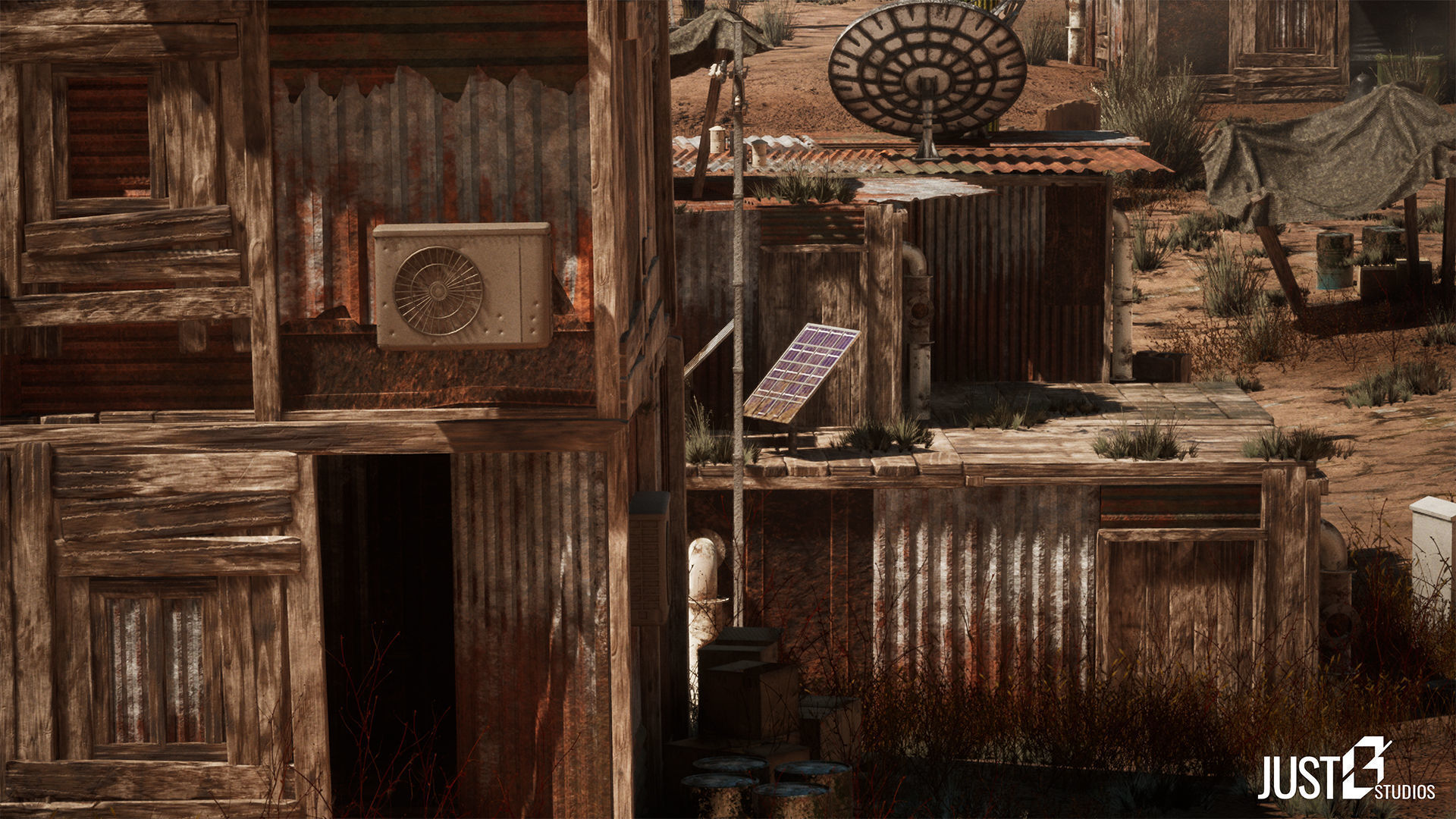 Modular Post Apocalyptic Desert Environment Low-poly 3D model_6