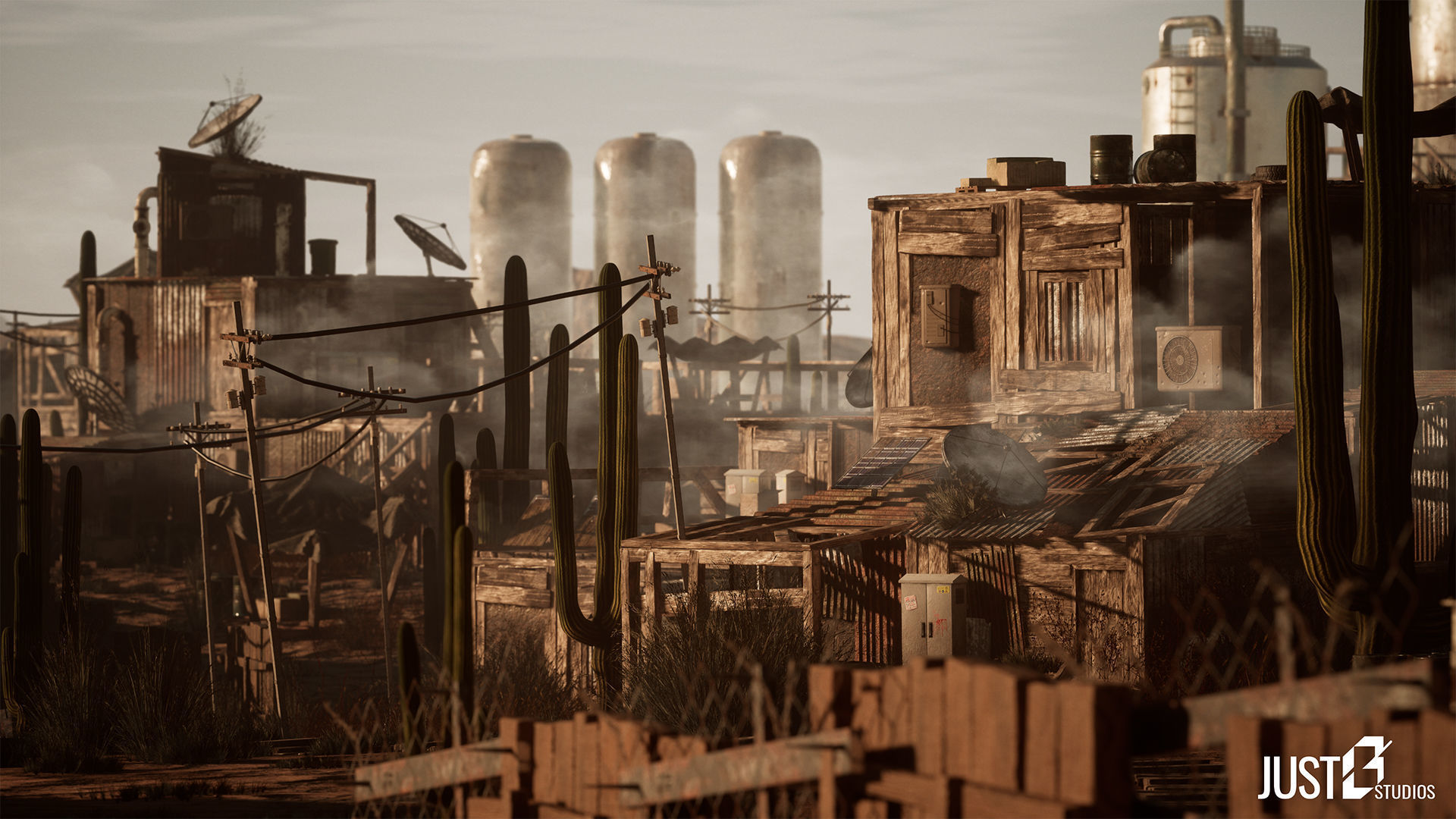 Modular Post Apocalyptic Desert Environment Low-poly 3D model_5