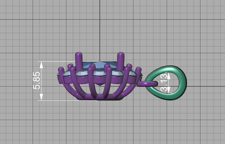 Princess Diana 8x6 Oval Sapphire Necklace Pendant 3D model 3D print model_8