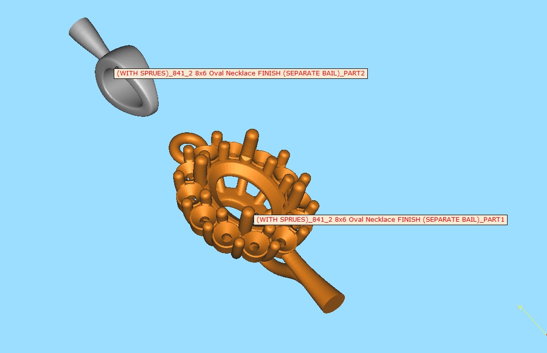 Princess Diana 8x6 Oval Sapphire Necklace Pendant 3D model 3D print model_12