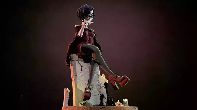 Figurine Vampire Noctura la 8e Mini Creature de la collection 3D print model