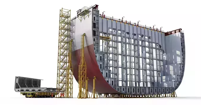 Container ship section 3D model