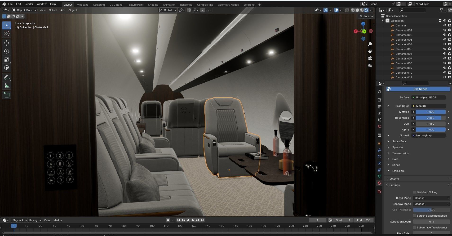 Luxury Private Jet Interior 3D model_31