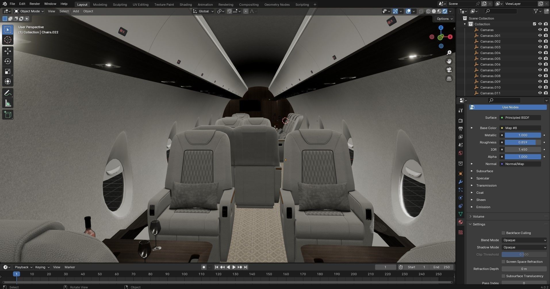 Luxury Private Jet Interior 3D model_35