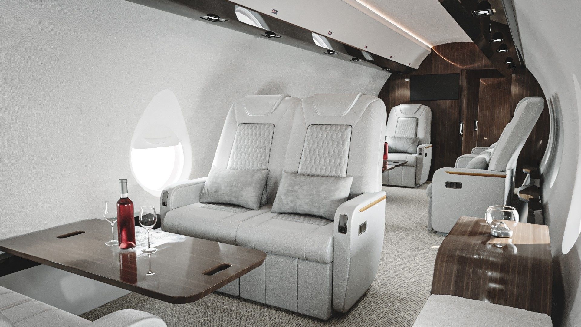 Luxury Private Jet Interior 3D model_4