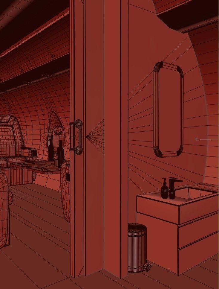 Luxury Private Jet Interior 3D model_38