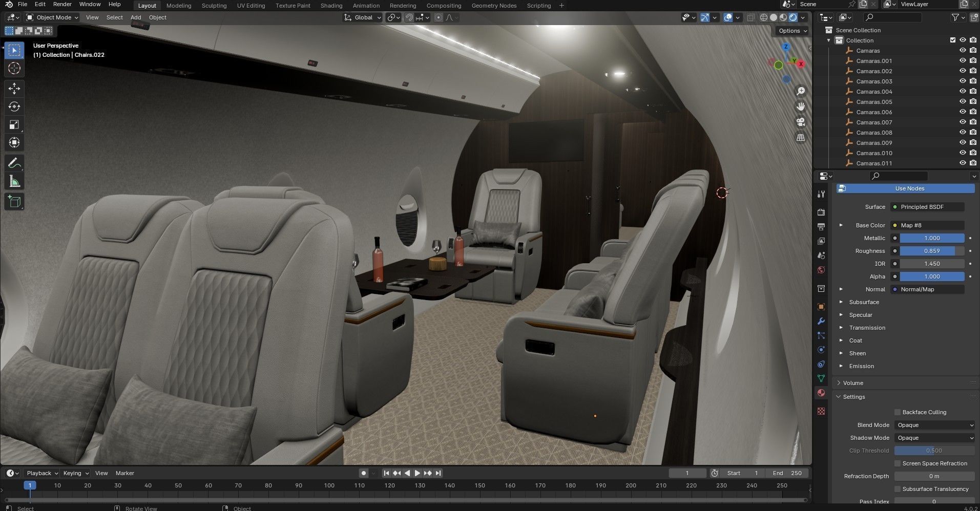 Luxury Private Jet Interior 3D model_30