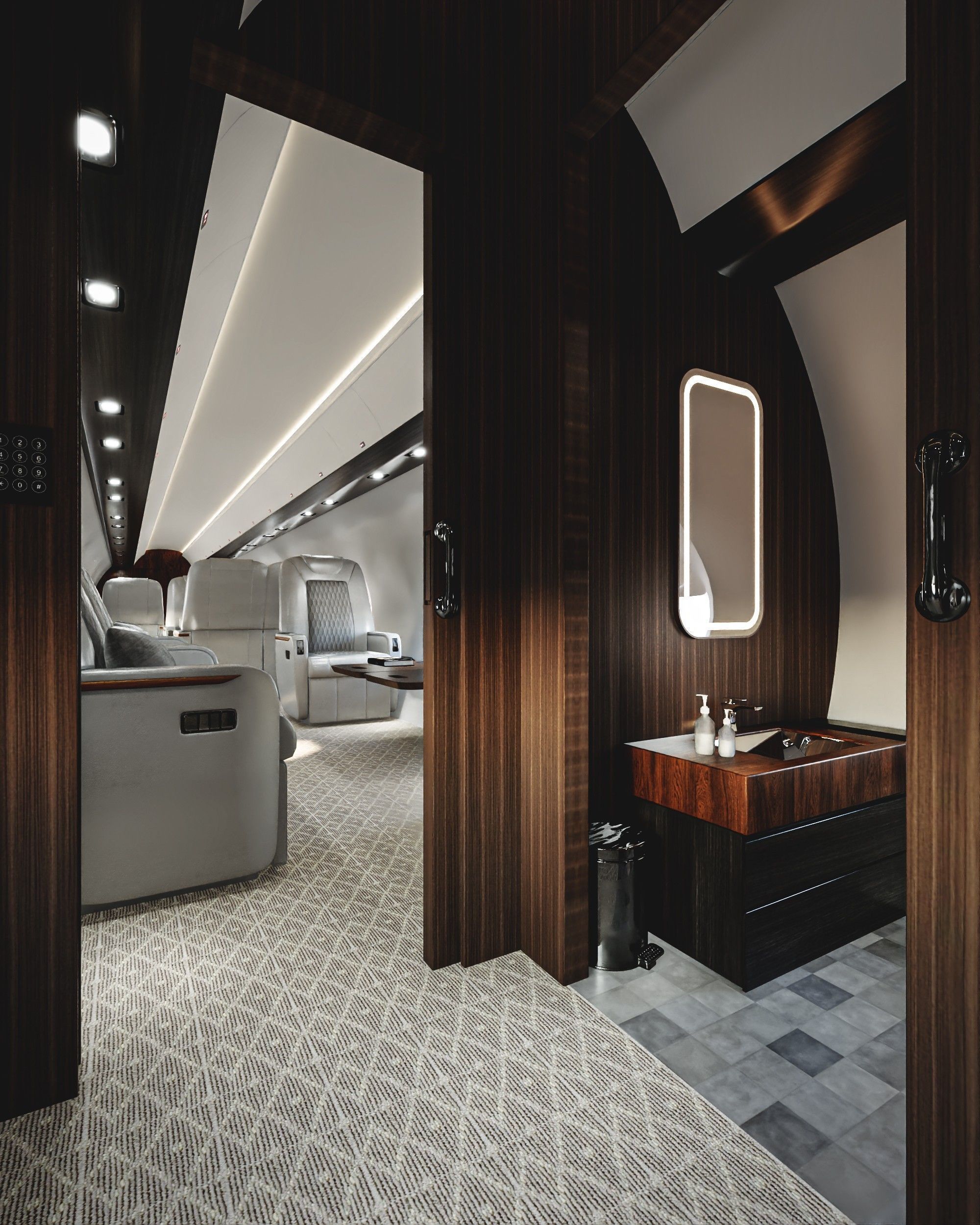 Luxury Private Jet Interior 3D model_28