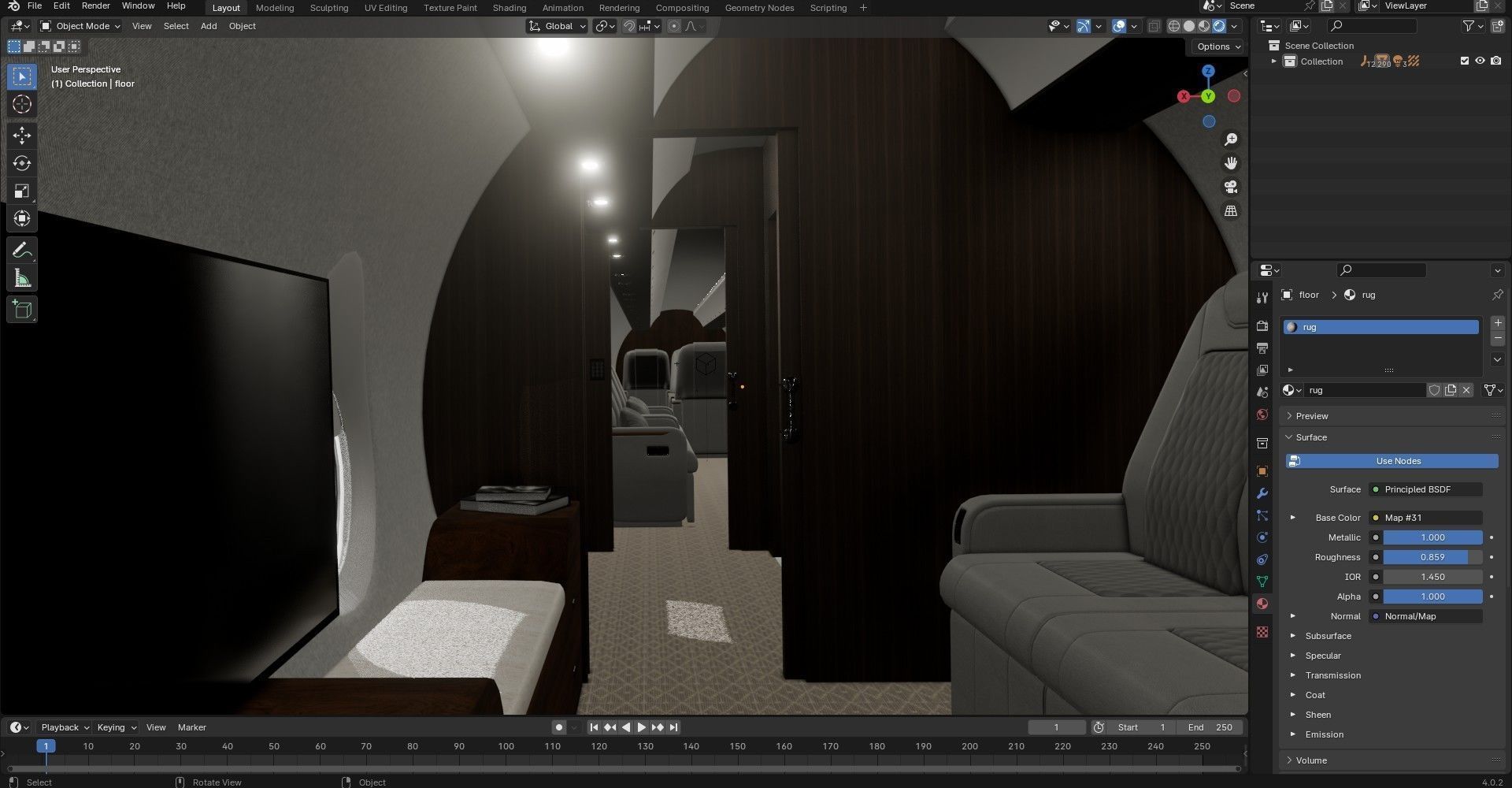 Luxury Private Jet Interior 3D model_34