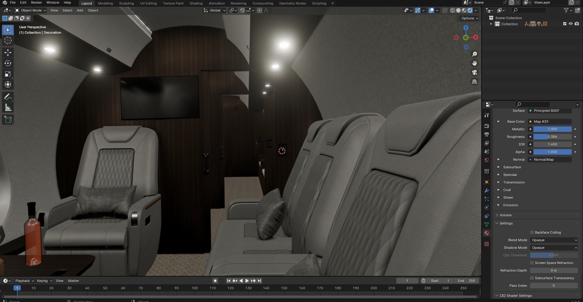 Luxury Private Jet Interior 3D model_33