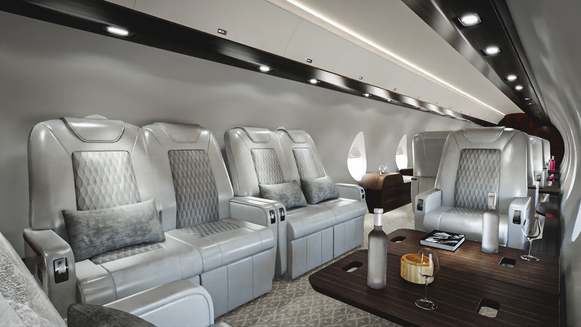 Luxury Private Jet Interior 3D model_17