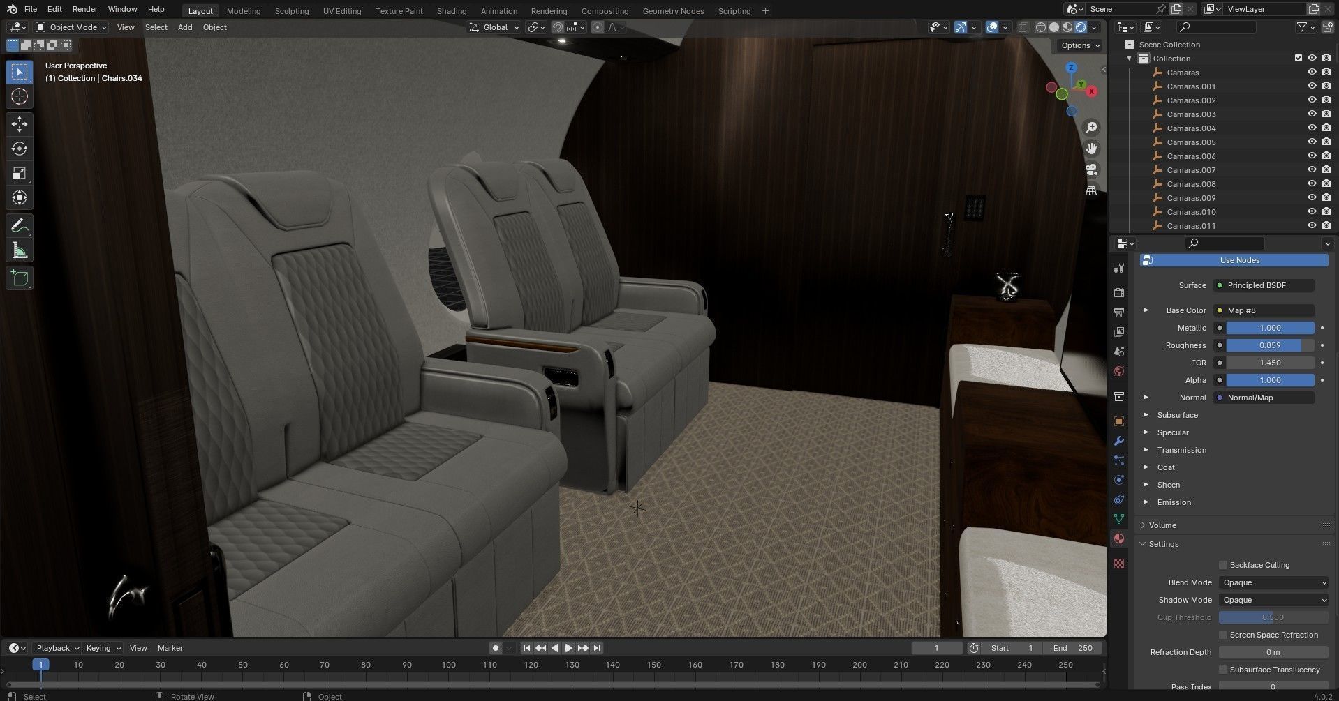 Luxury Private Jet Interior 3D model_32