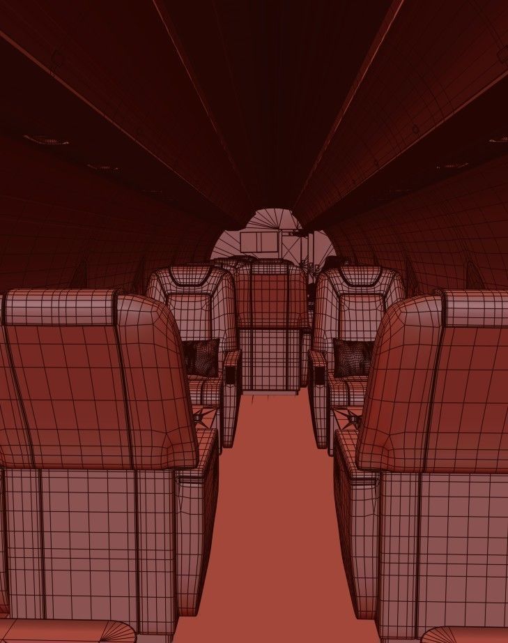 Luxury Private Jet Interior 3D model_41