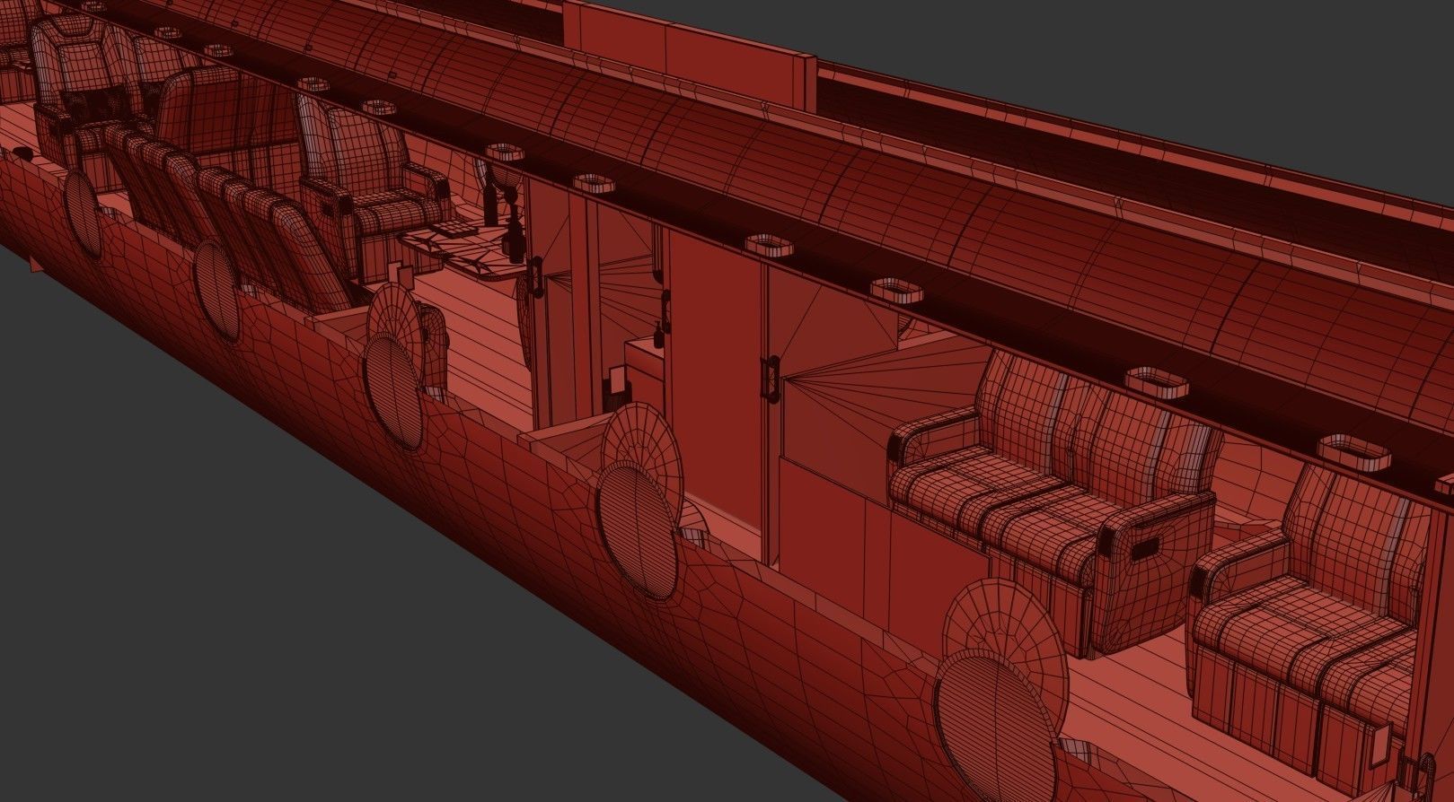 Luxury Private Jet Interior 3D model_36