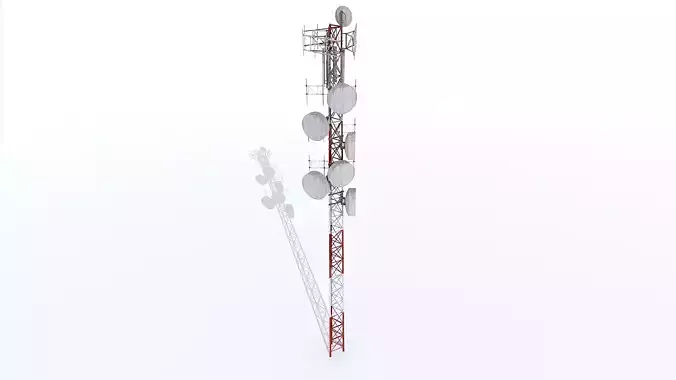 Rusty Tower Antenna Low-poly 3D model