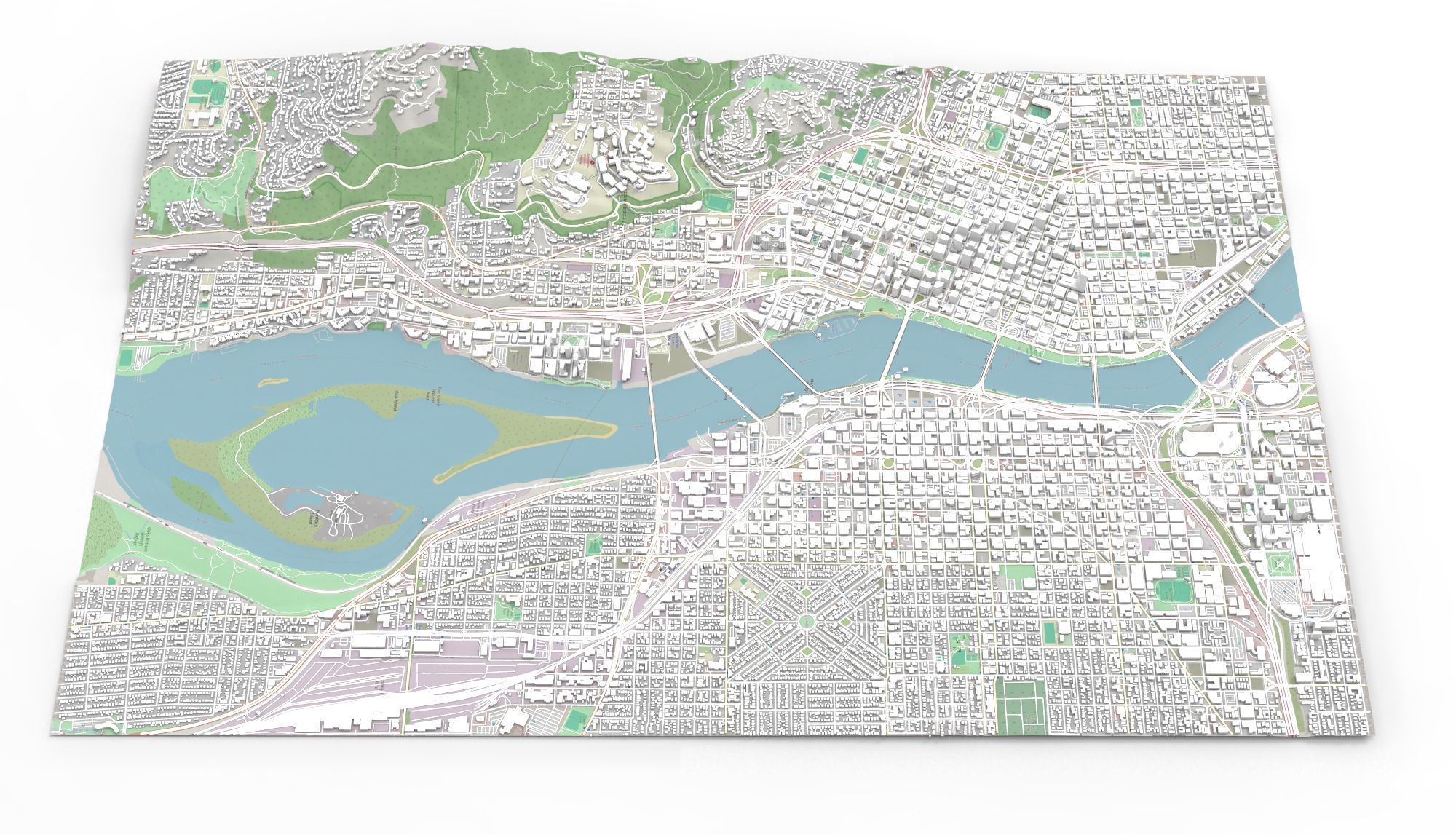 Cityscape Portland Oregon USA 3D model_3
