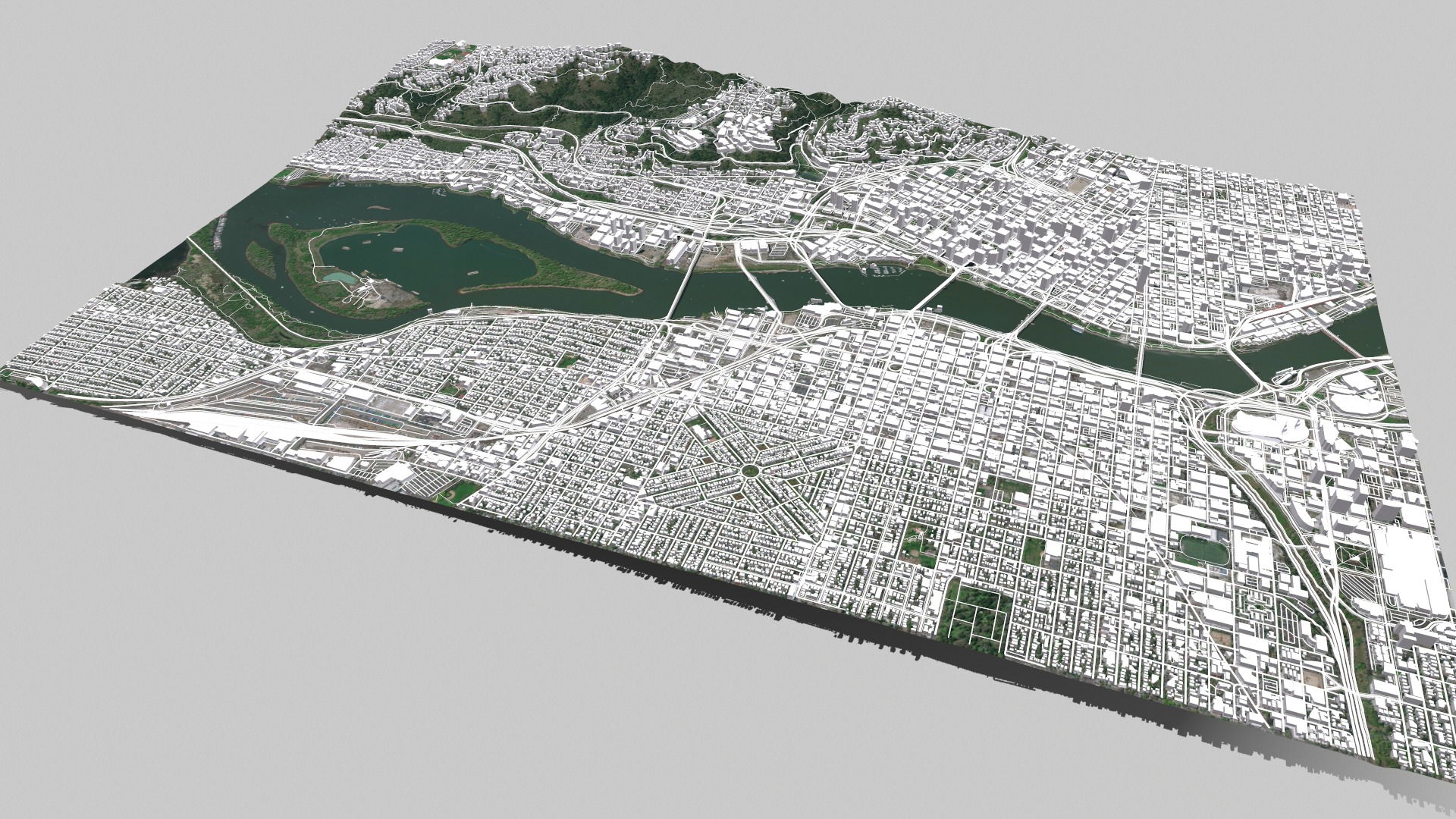 Cityscape Portland Oregon USA 3D model_4
