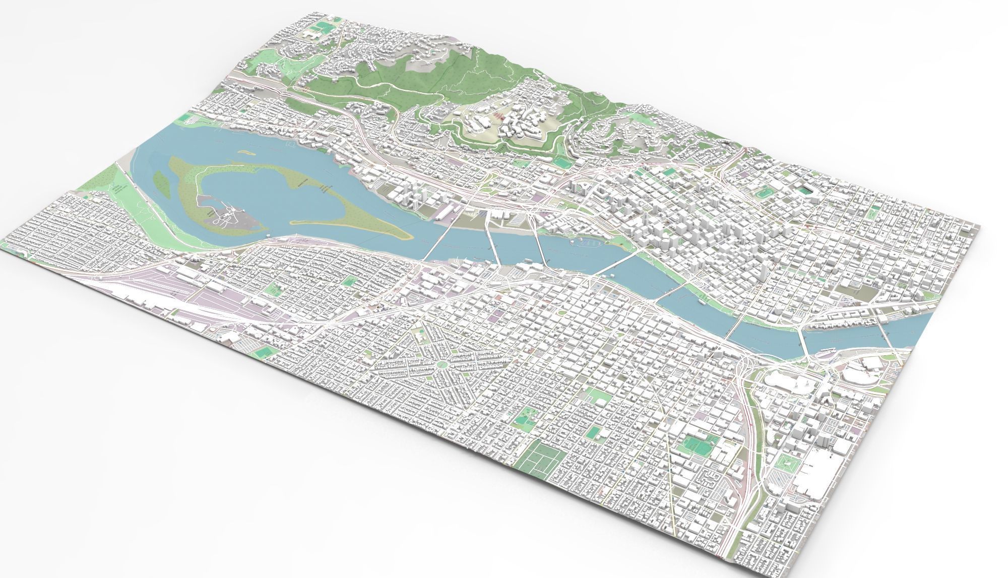 Cityscape Portland Oregon USA 3D model_9