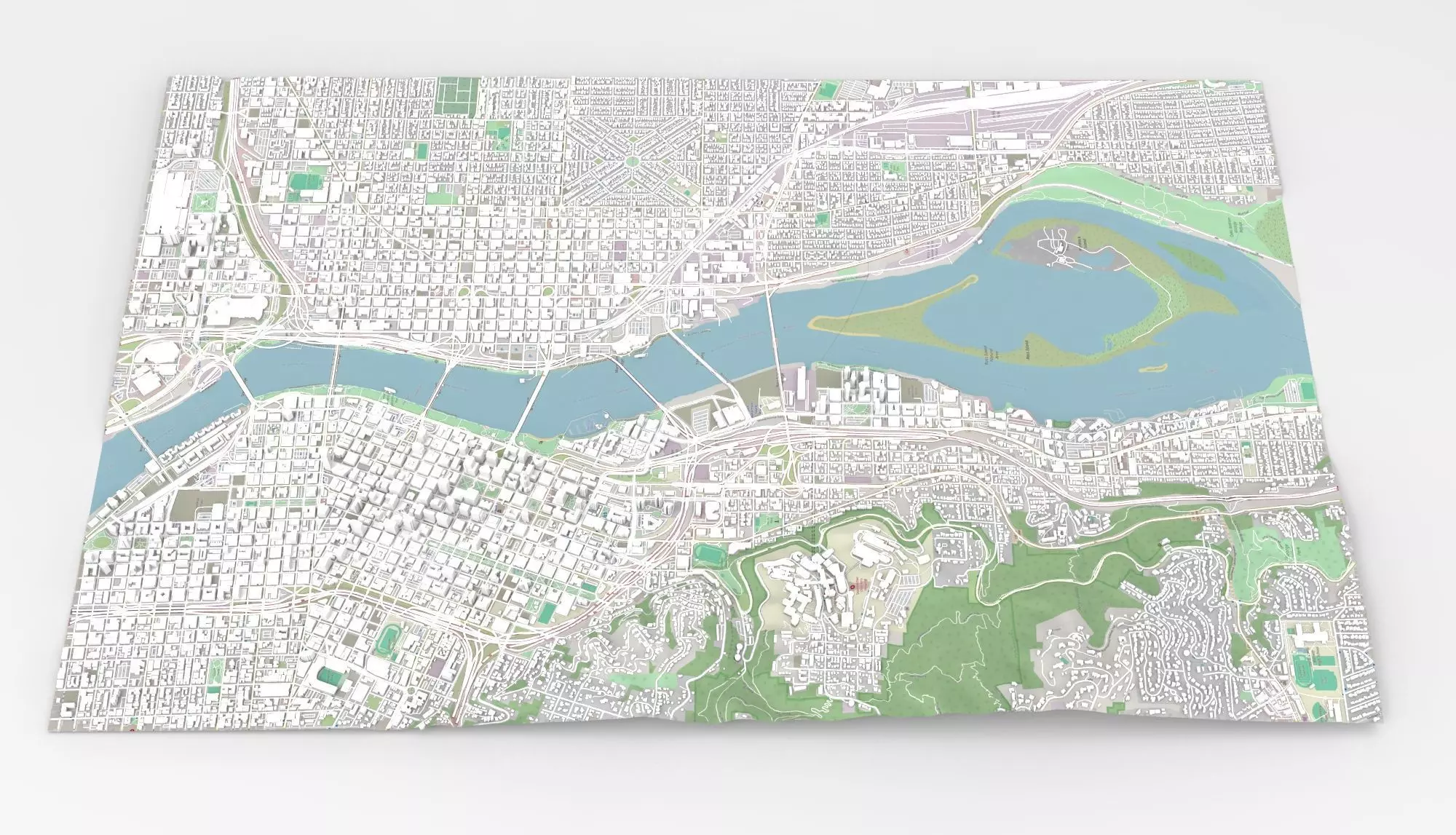 Cityscape Portland Oregon USA 3D model_0