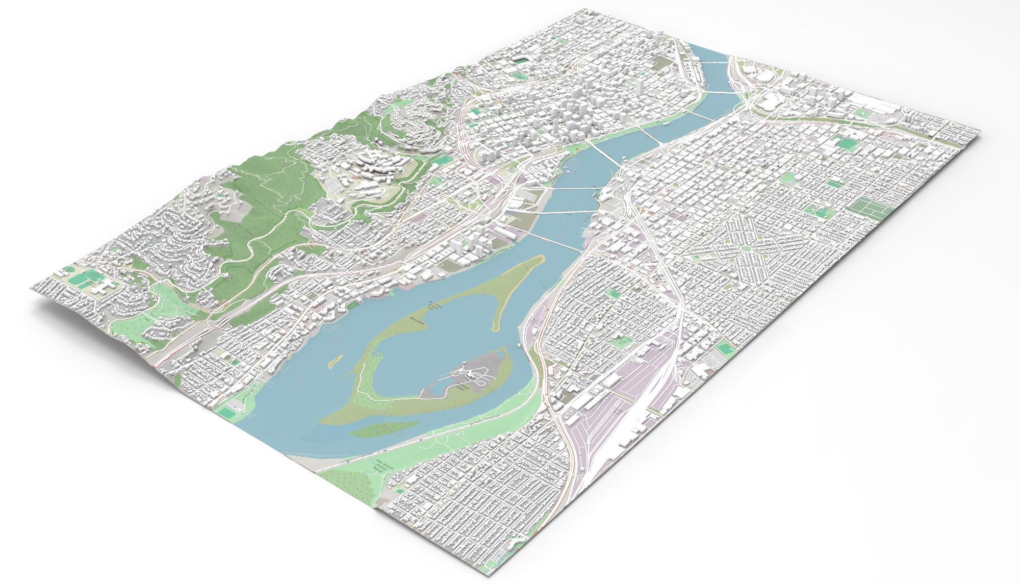 Cityscape Portland Oregon USA 3D model_7