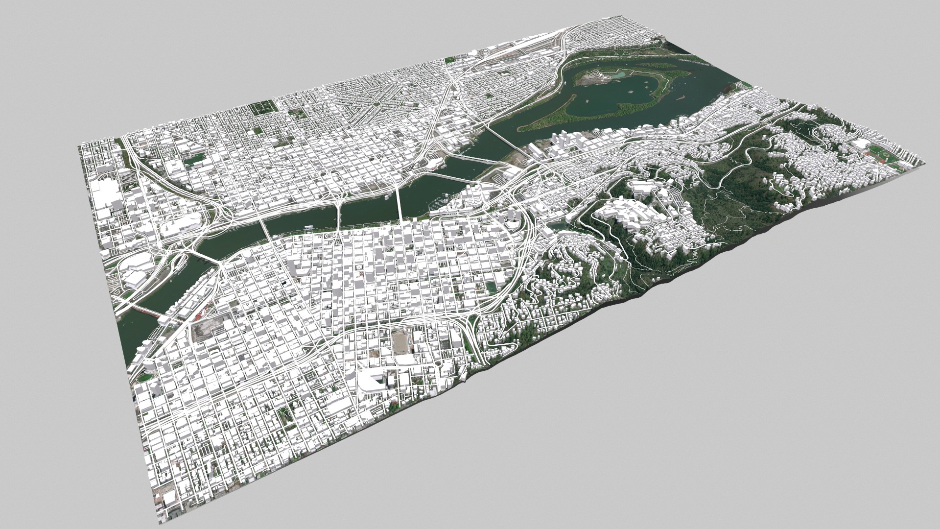 Cityscape Portland Oregon USA 3D model_8