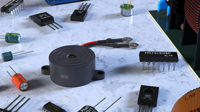 Sound buzzer 3D model 2