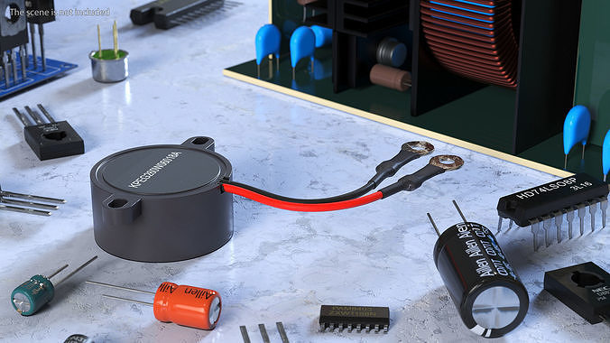 Sound buzzer 3D model 3