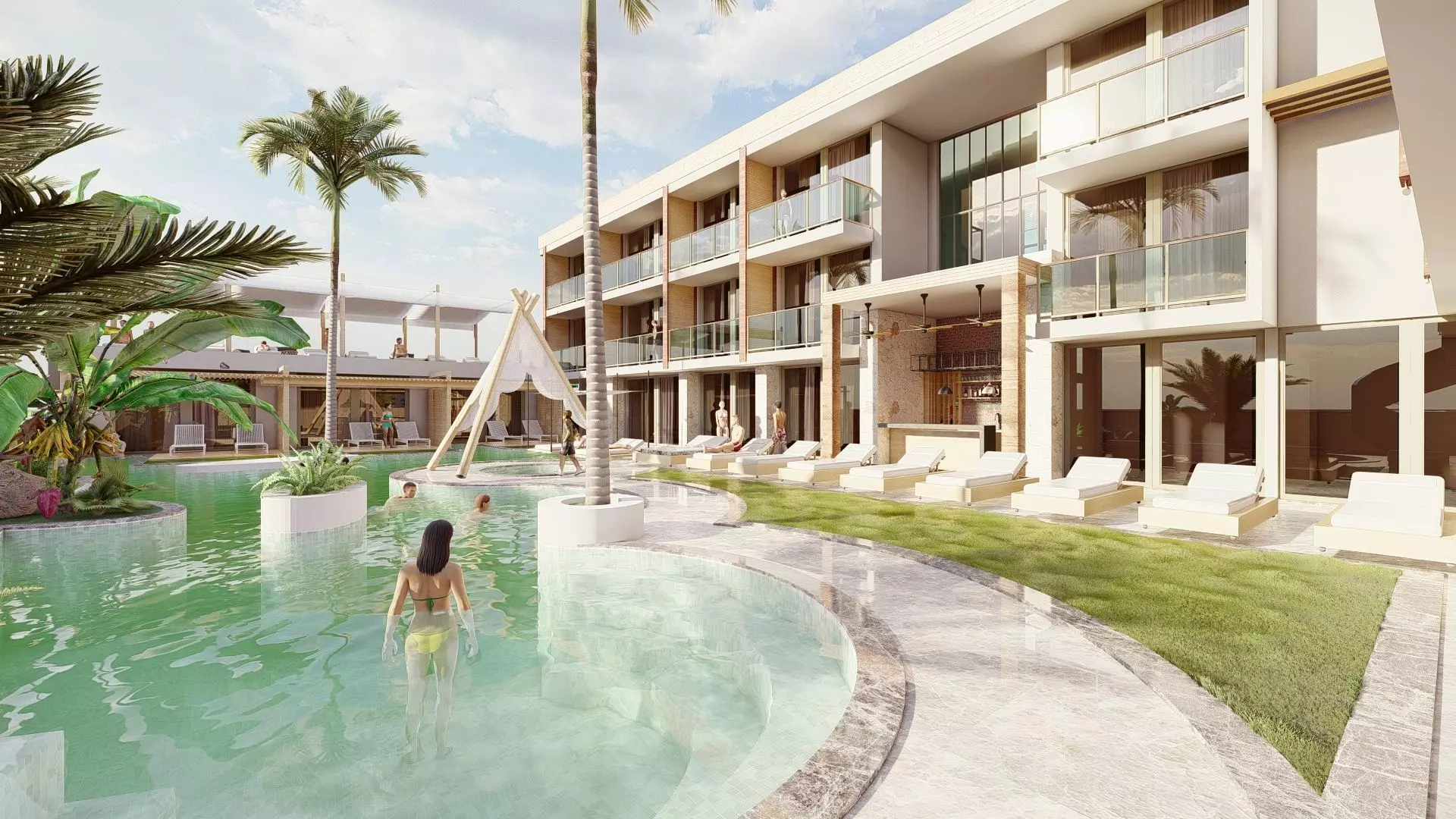 Boutique Hotel Design   the model in Sketchup2017  Lumion11  3D model_0