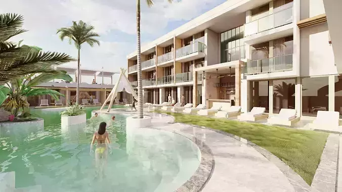 Boutique Hotel Design   the model in Sketchup2017  Lumion11  3D model