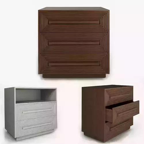 Wood Chest Nightstand Currey and Company