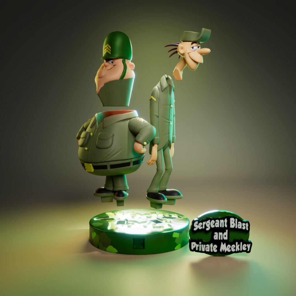Sergeant Blast and Private Meekley - The Wacky Races 3D print model_9