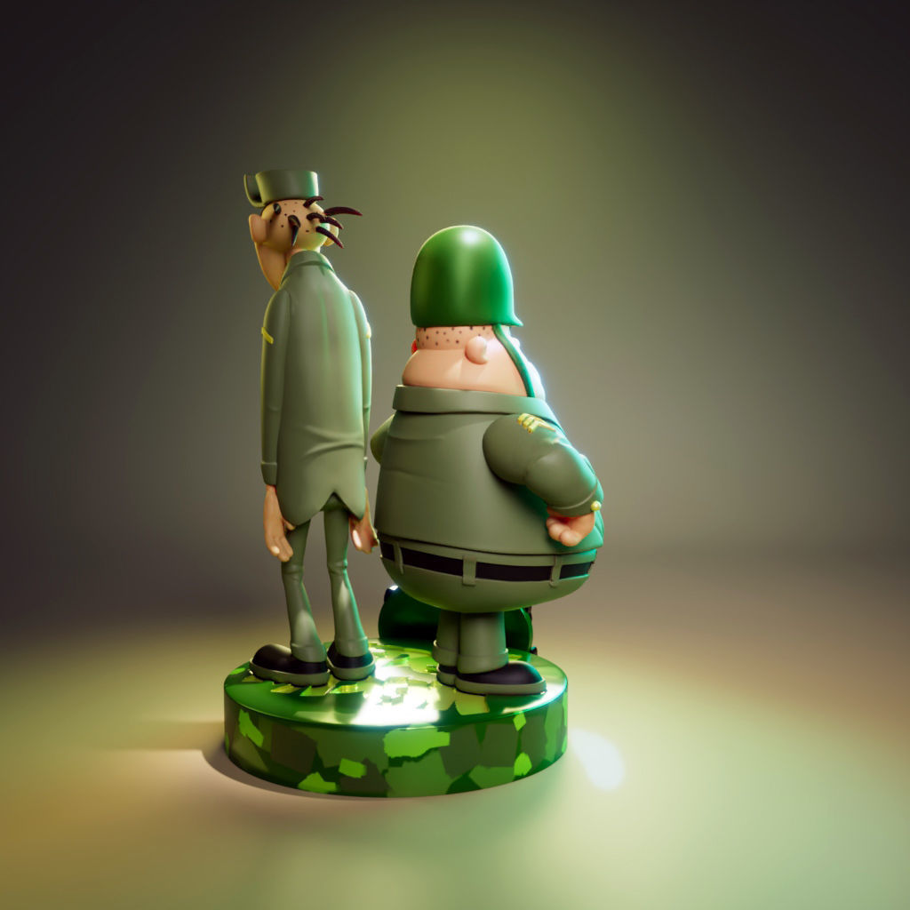 Sergeant Blast and Private Meekley - The Wacky Races 3D print model_4