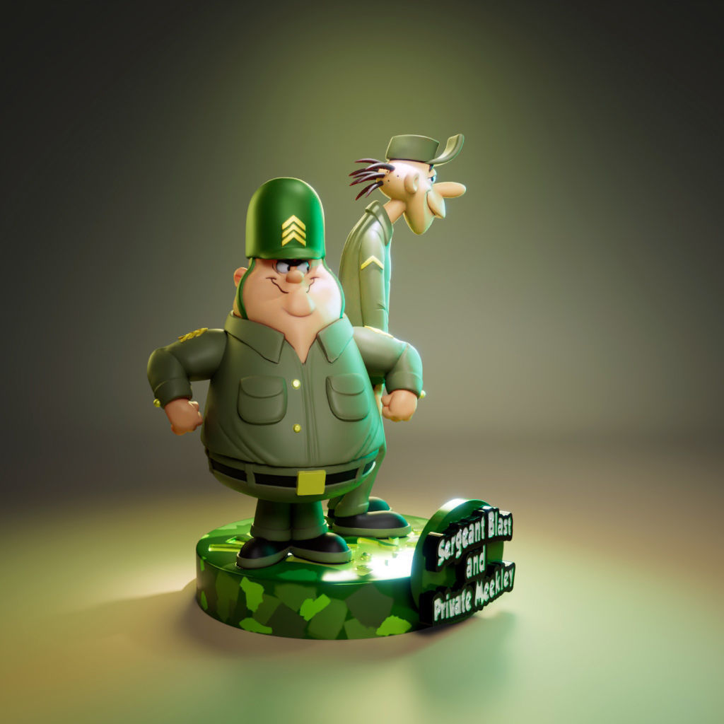 Sergeant Blast and Private Meekley - The Wacky Races 3D print model_2