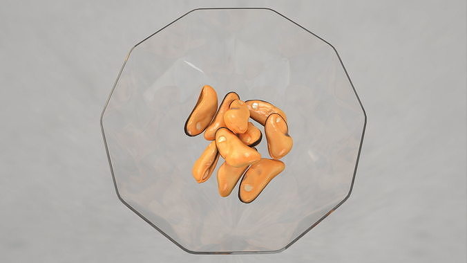 Cleaned Boiled Mussels in Bowl 3D model 6