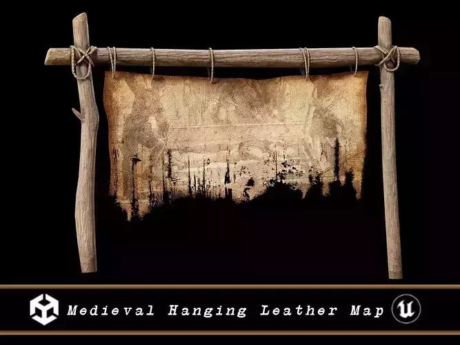 Medieval Hanging Leather Map