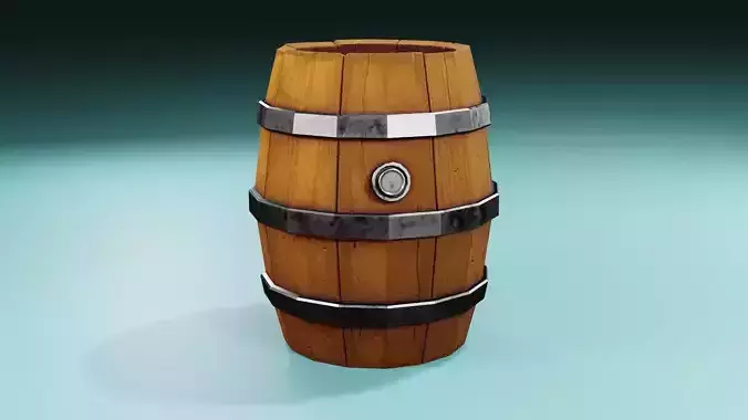 Stylized Barrel Free low-poly 3D model