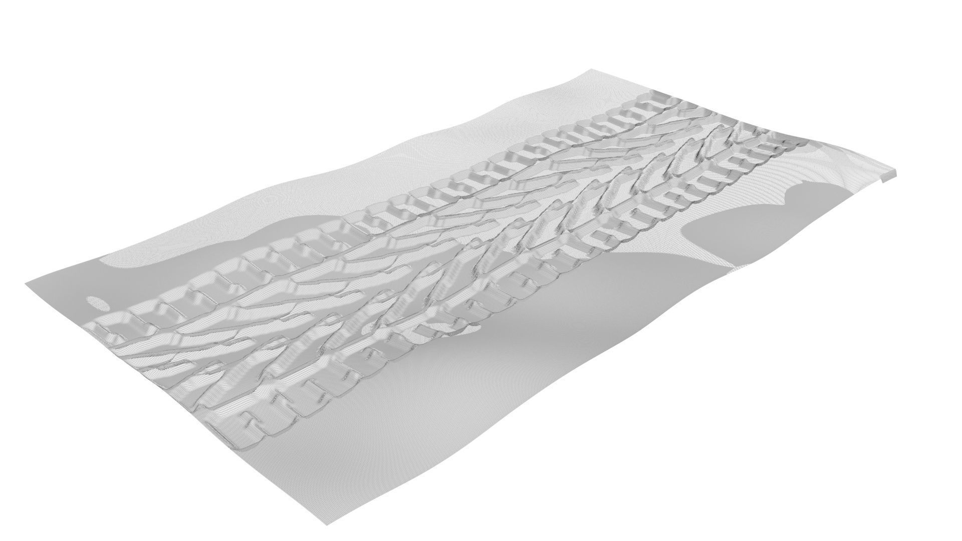 Car Tire Track On The Sand 3D model_8