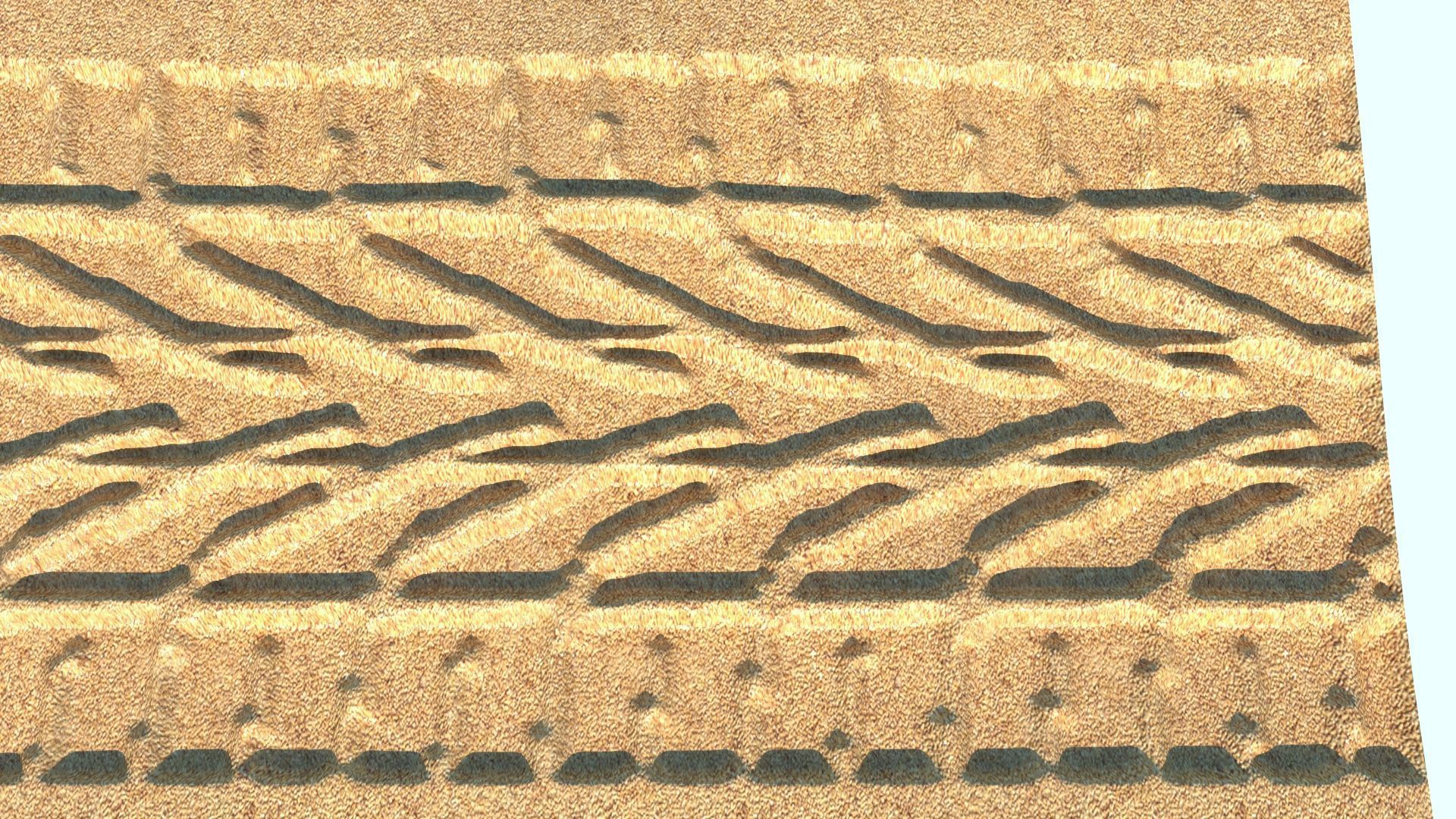 Car Tire Track On The Sand 3D model_3