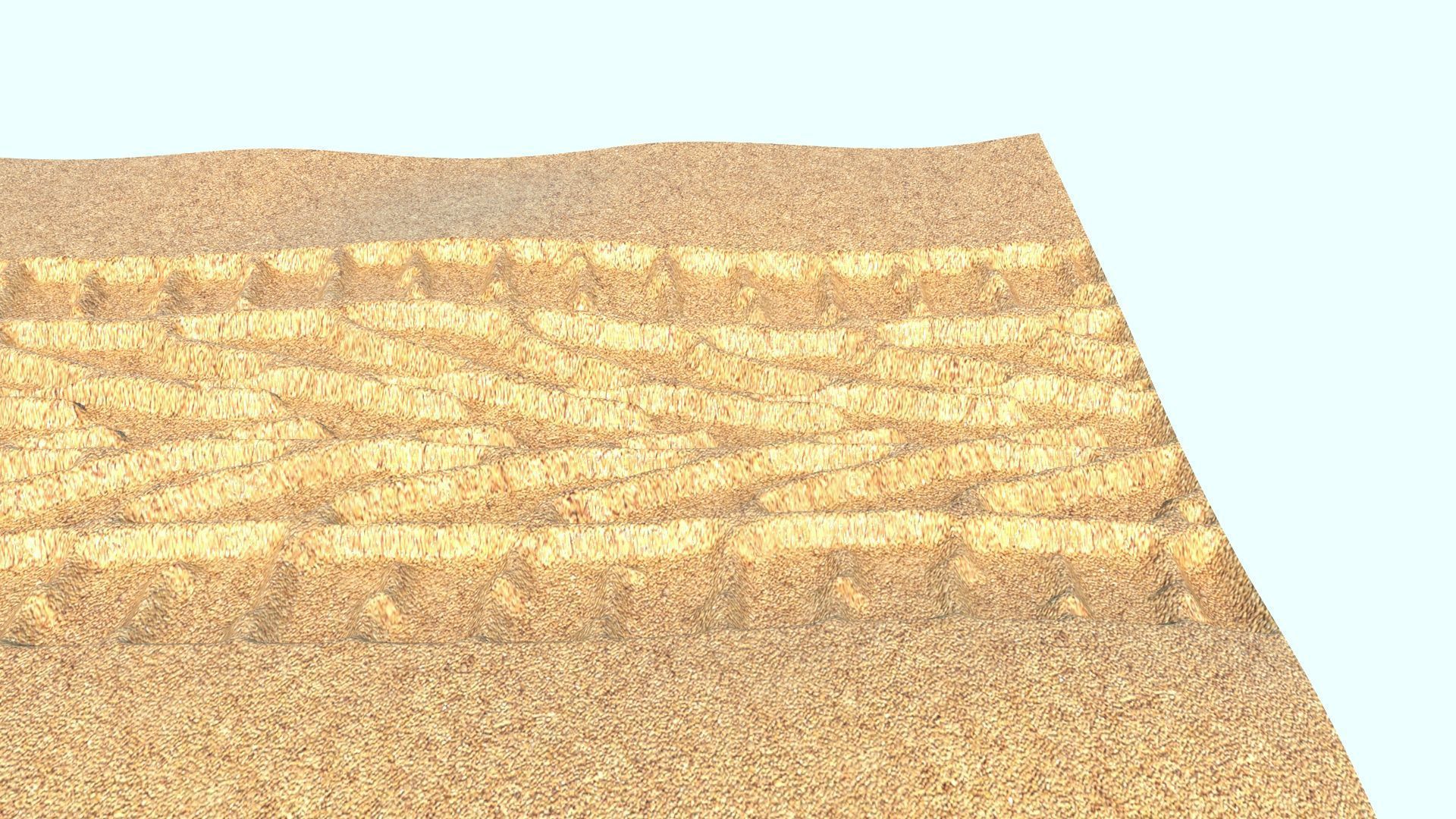 Car Tire Track On The Sand 3D model_2
