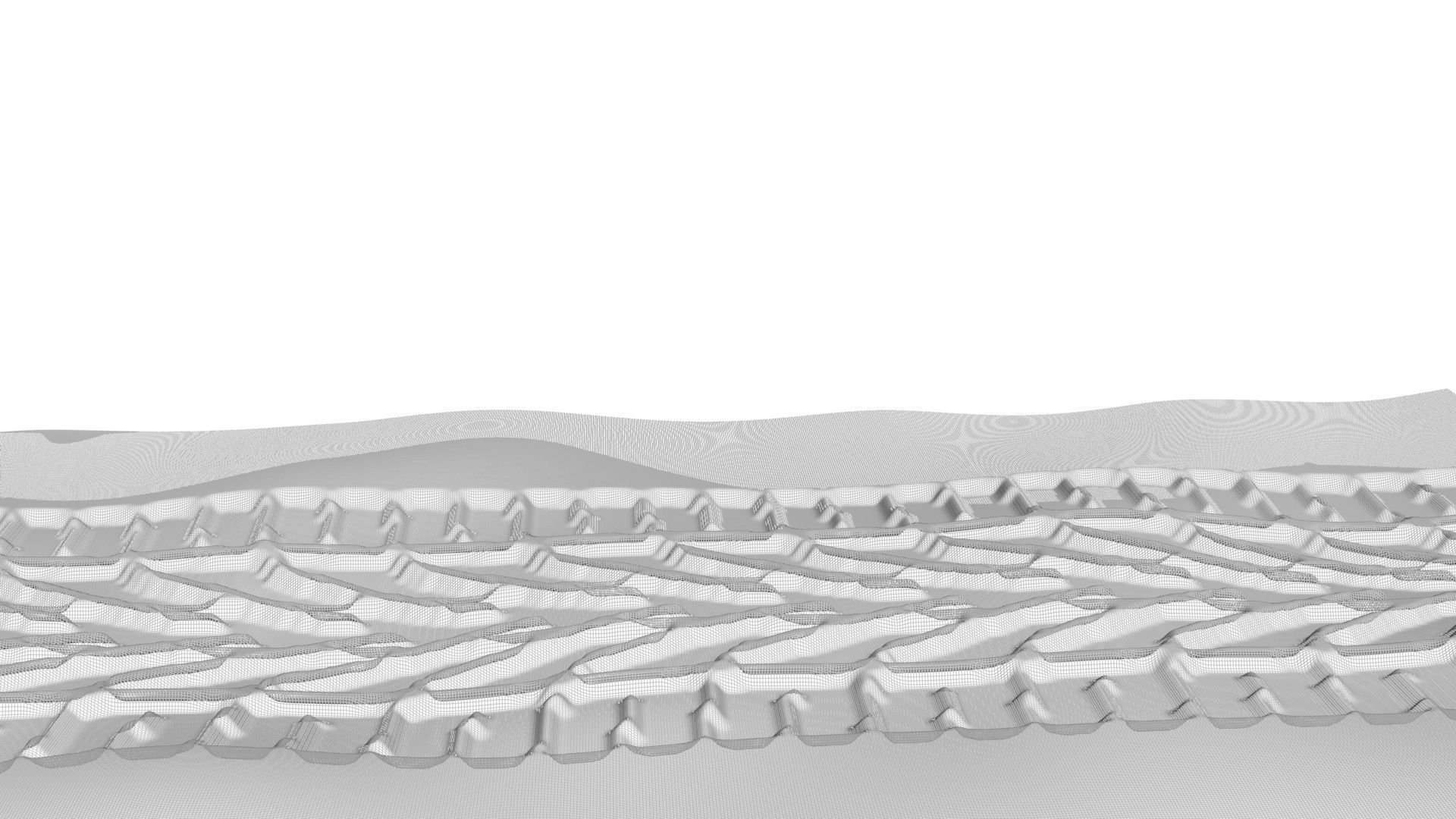 Car Tire Track On The Sand 3D model_10