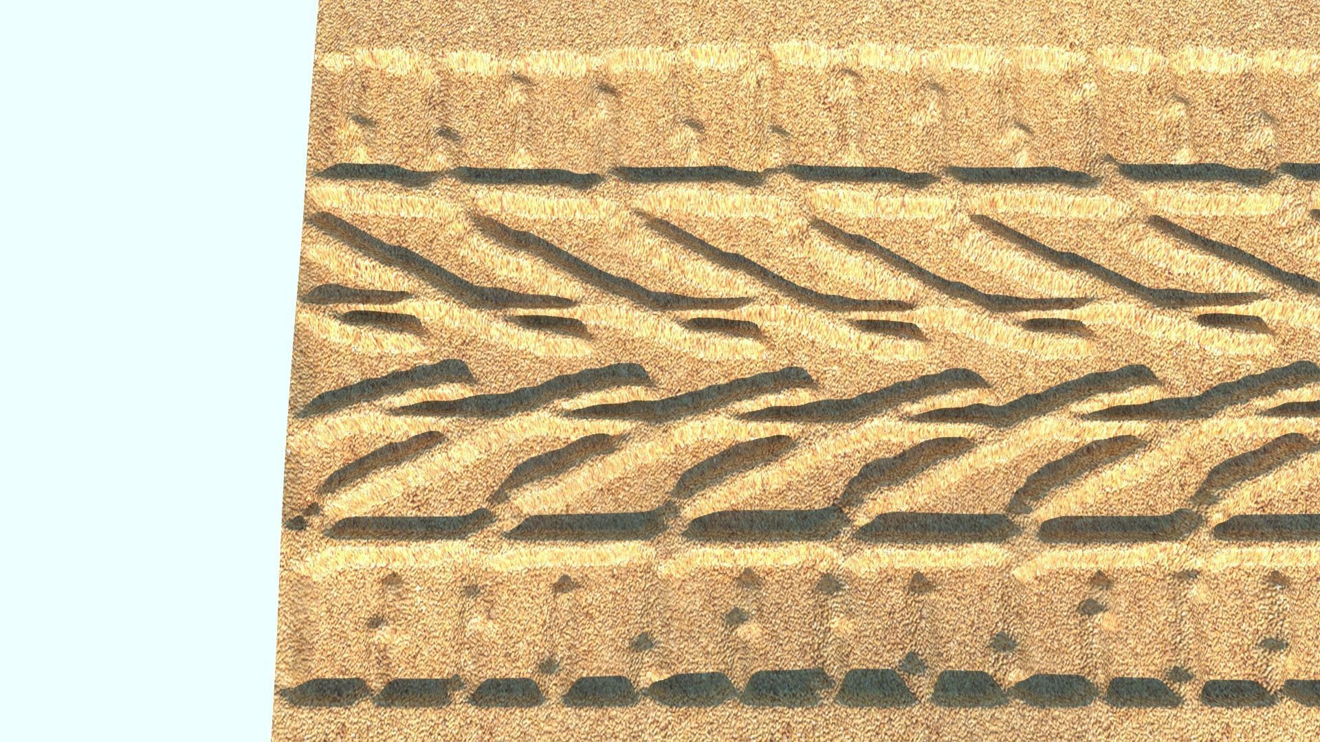 Car Tire Track On The Sand 3D model_5