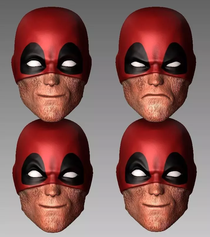 Pack Deadpool Headsculpt - Legends Mafex Mezco 3D print model_0