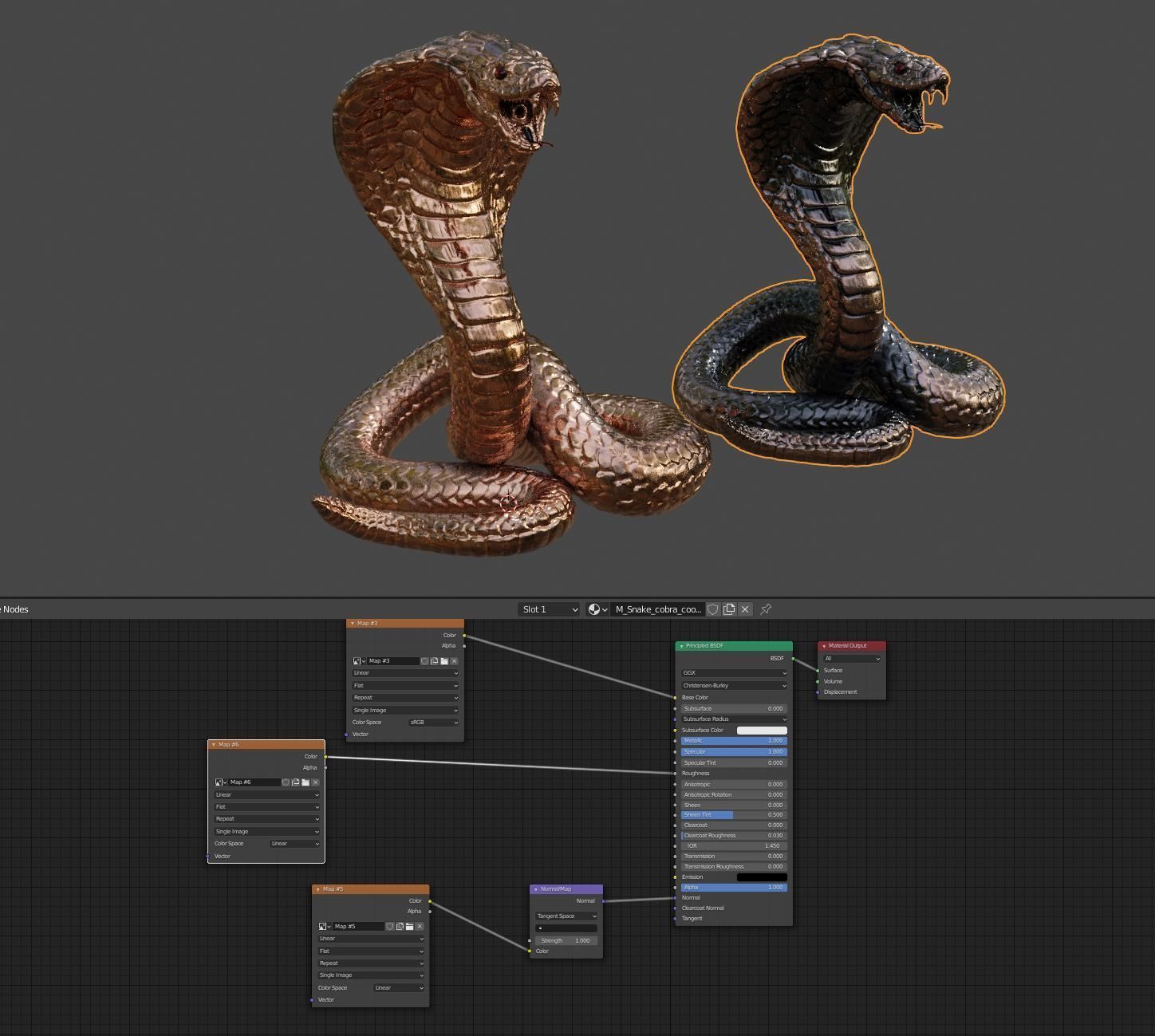 Cobra Statuette 3D model_4