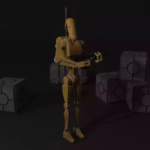 Clone wars style B1 Battle Droid Low-poly 3D model