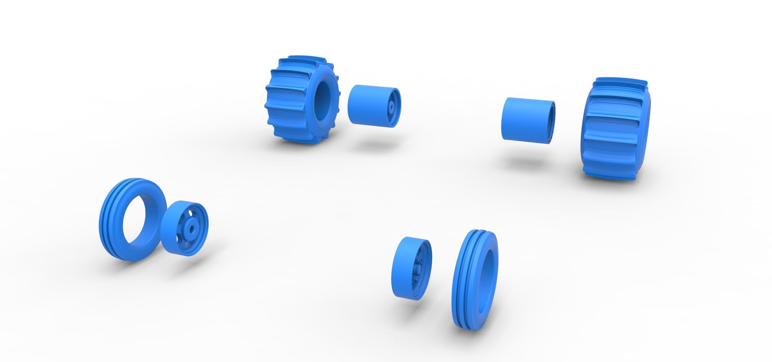 Wheel set of Dirt Dragster Scale 1 to 25 3D print model_10