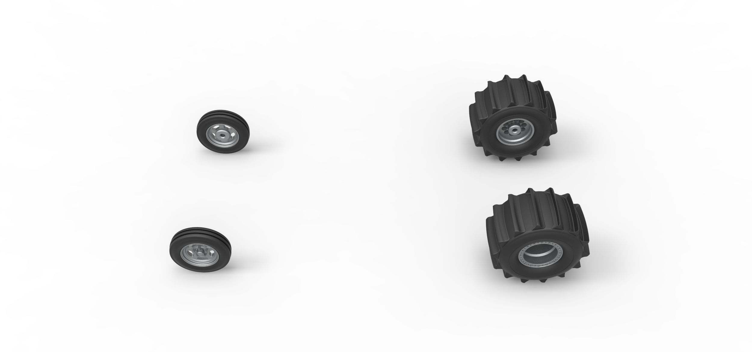 Wheel set of Dirt Dragster Scale 1 to 25 3D print model_5