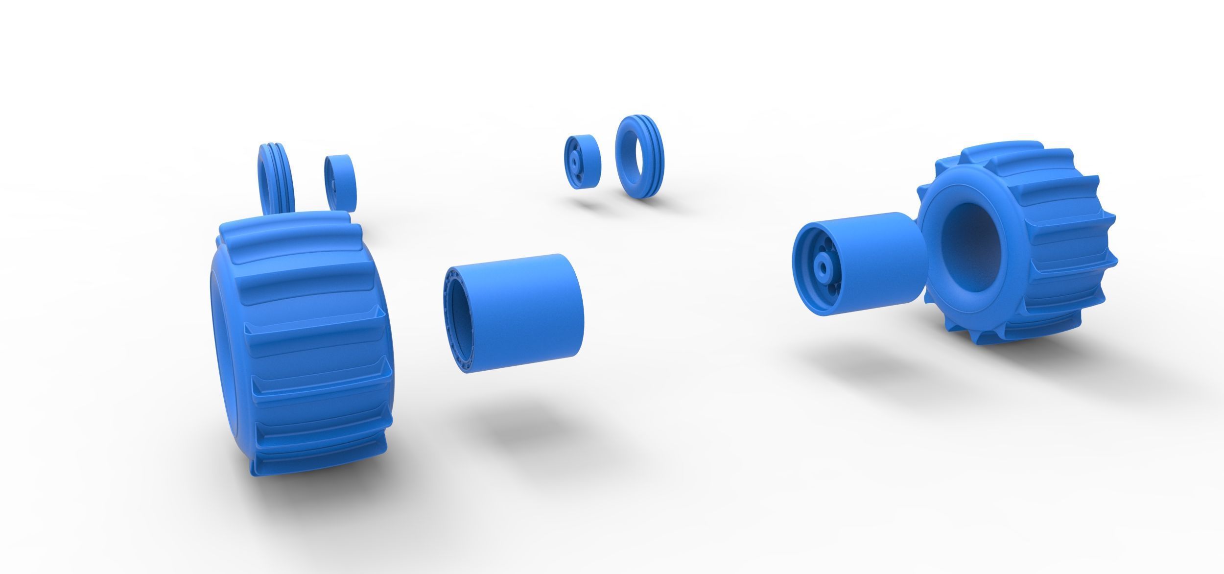 Wheel set of Dirt Dragster Scale 1 to 25 3D print model_11