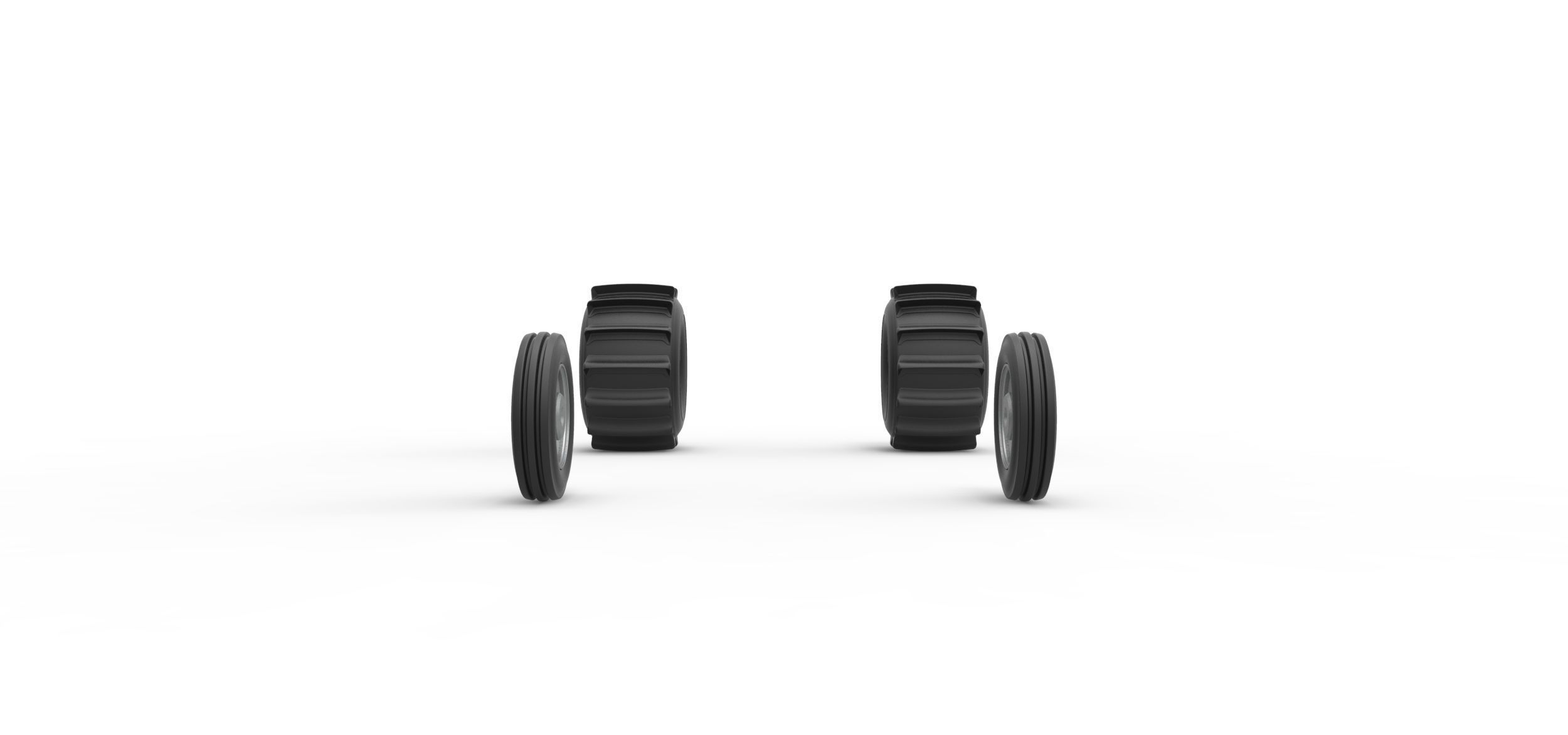 Wheel set of Dirt Dragster Scale 1 to 25 3D print model_3