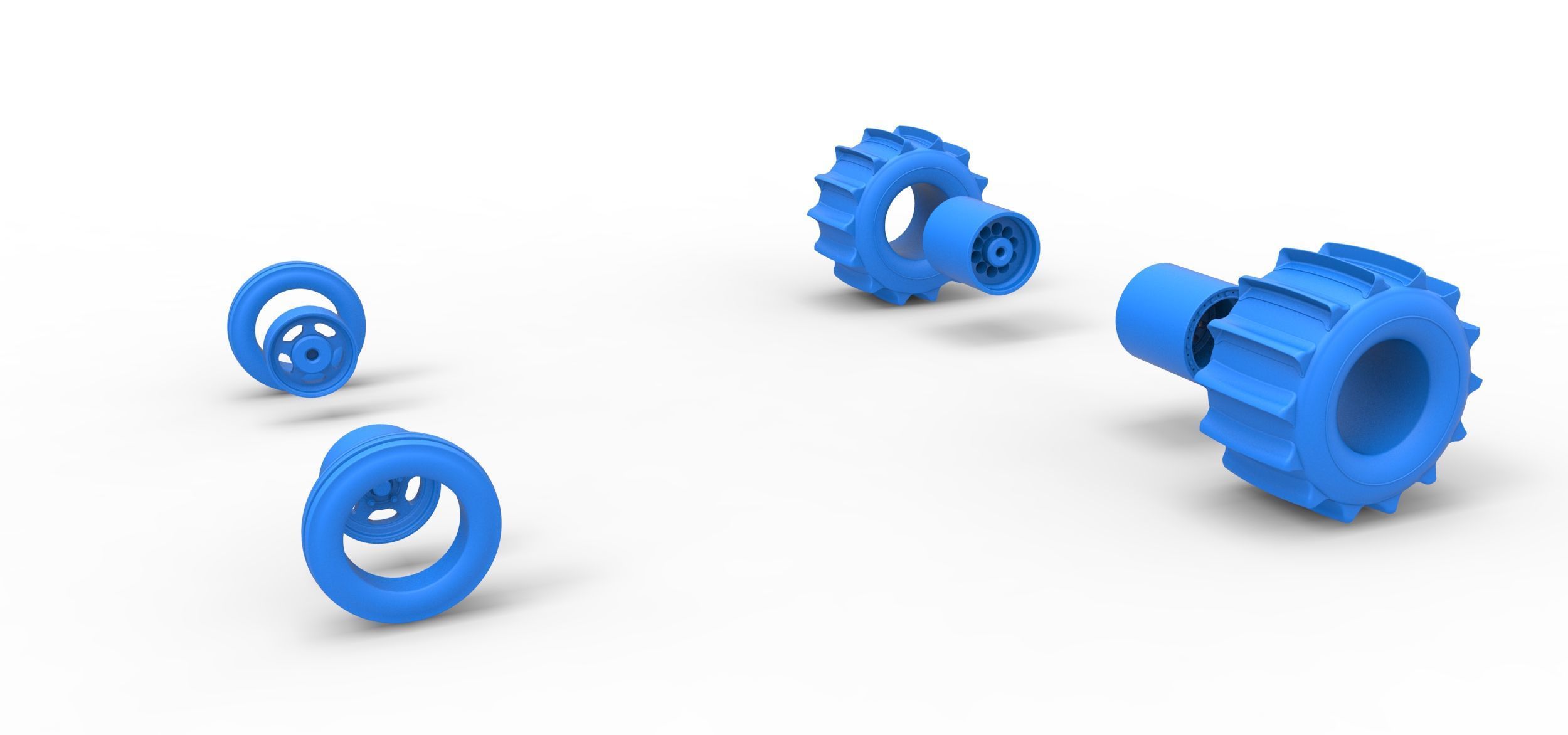 Wheel set of Dirt Dragster Scale 1 to 25 3D print model_9