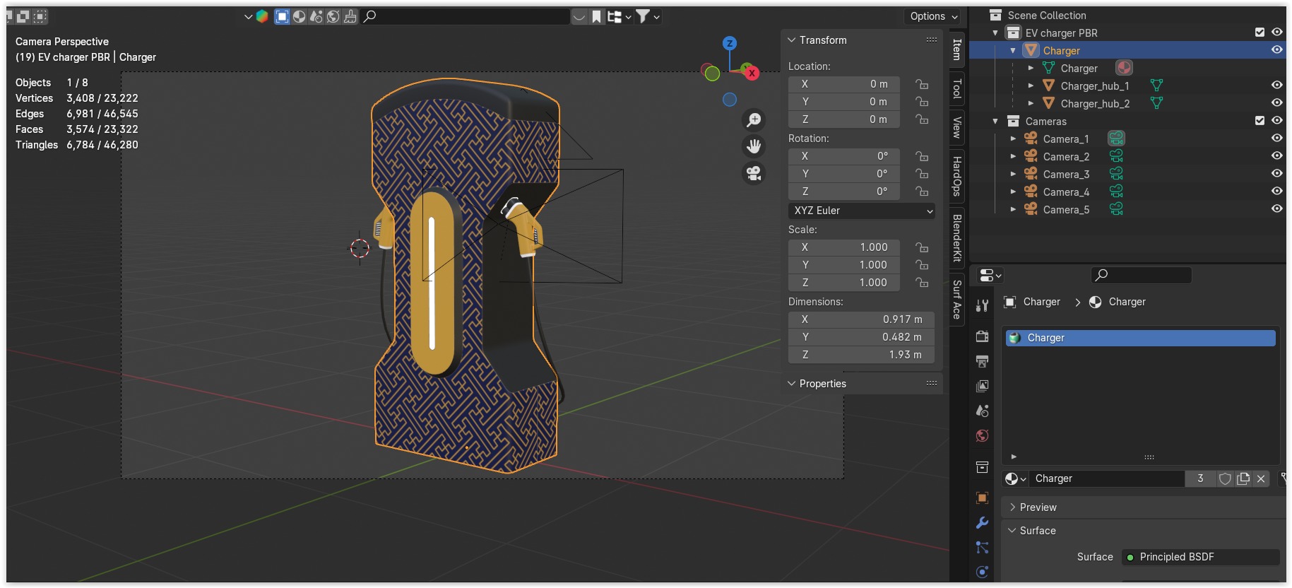 EV charger XIV PBR 8K 3D model_10